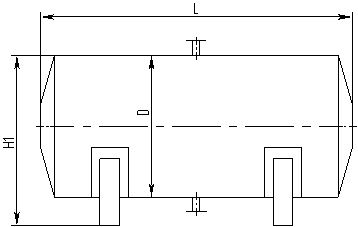 Схематичный чертеж вертикального бака аккумулятора